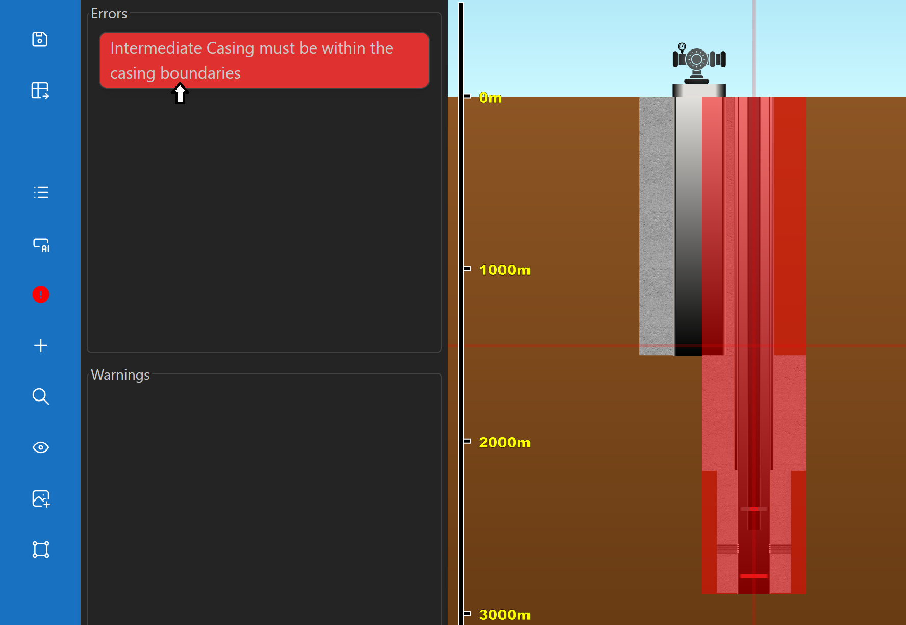 Screenshot of error list highlighting components